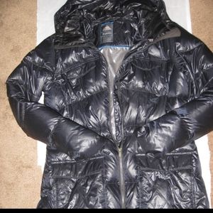 Womens 7 POCKETS Columbia DOWN HOODED Parka Puffer COAT, New black 12 14 16 L XL